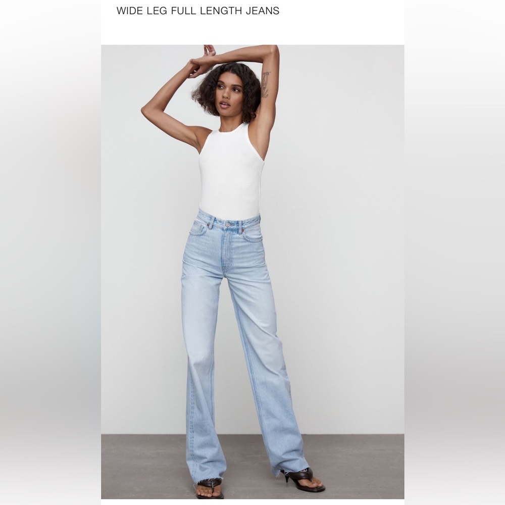 ZARA | wide leg full length jeans | size 6